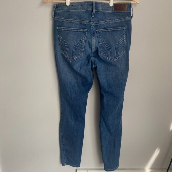 Hollister High Rise Super Skinny Soft Stretch Blue Denim Jeans Size 9S - Picture 5 of 7